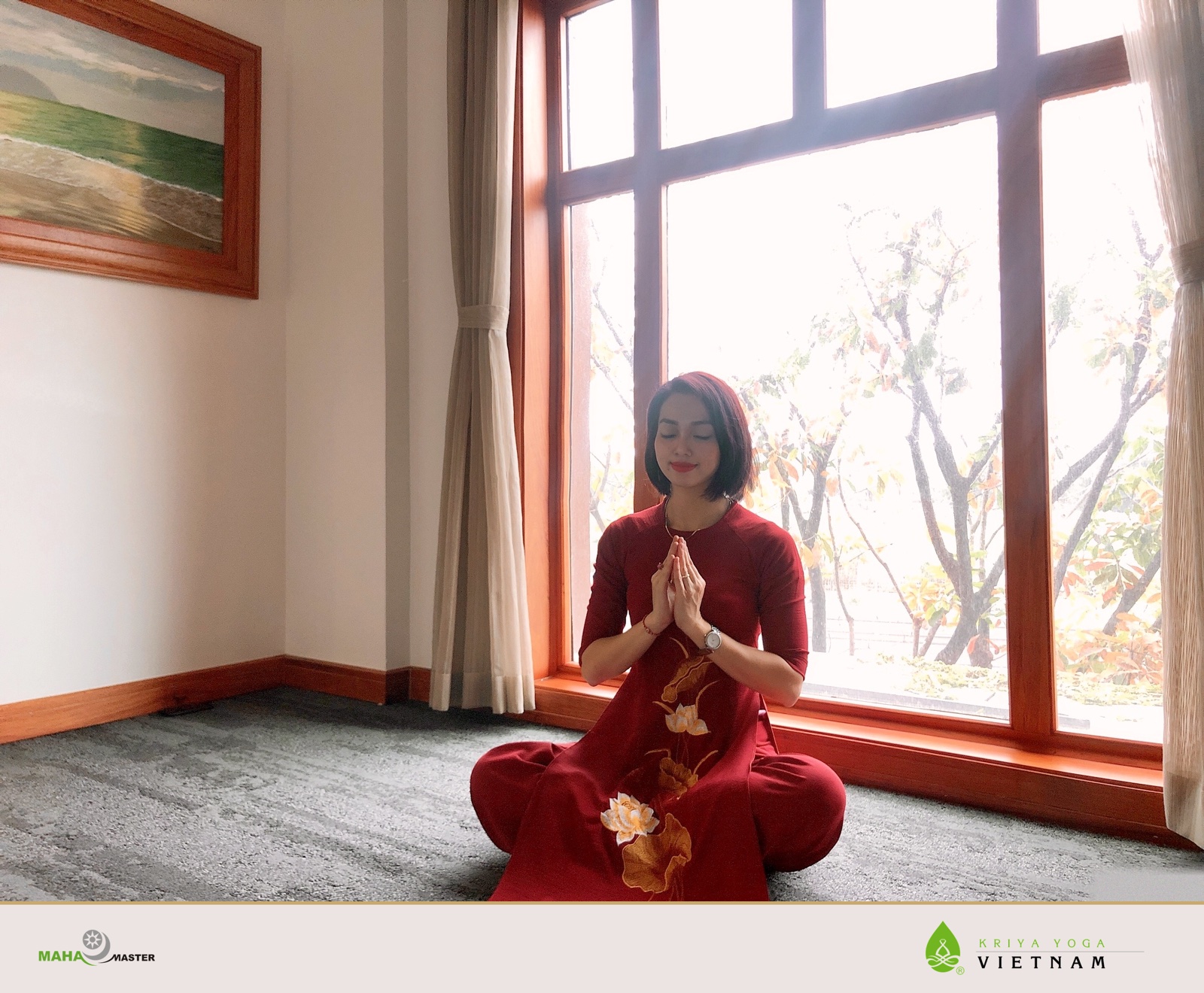 Coach Lien Kriya thiền định tư thế ngồi trong thực hành Kriya Yoga